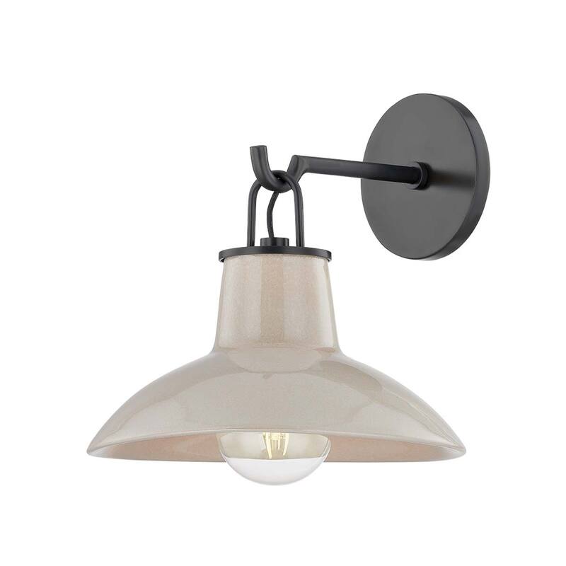 Hudson Valley Lighting 1913 Pottersville 12" Tall Wall Sconce - Distressed Bronze / Ceramic Ivory Crackle