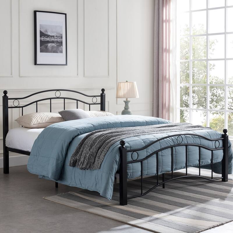 King Size Metal Bed Frame - Black - King