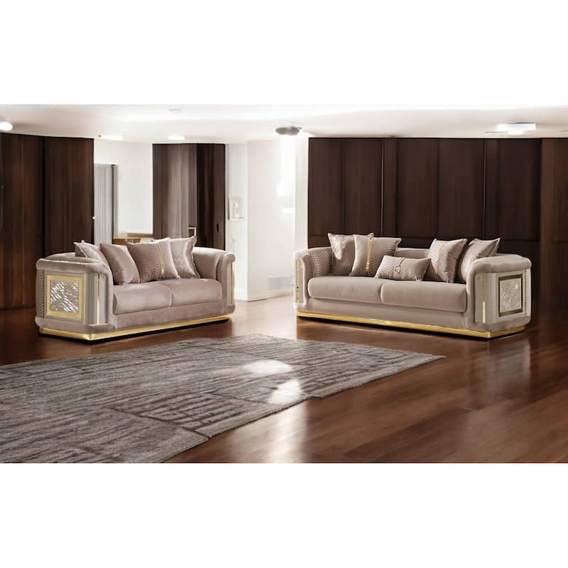 Evelance Modern Upholstered 93'' Velvet Pillow Back
