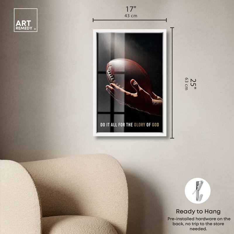 Glory of God Football Shadowbox by Art Remedy