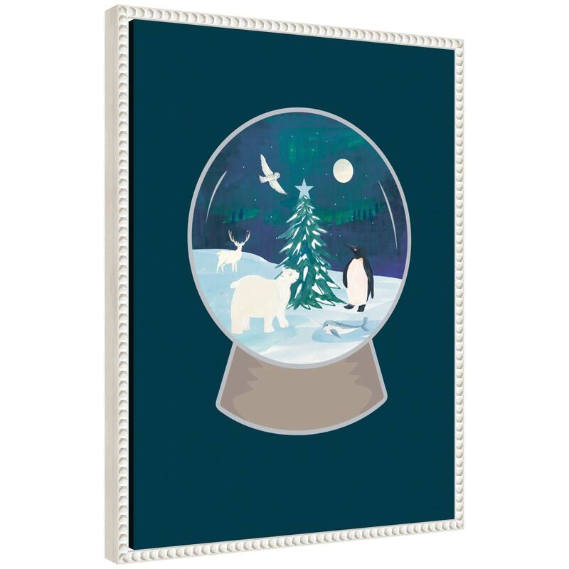 Kate and Laurel Sylvie Beaded Northern Lights Framed Canvas by Teju Reval - 18x24