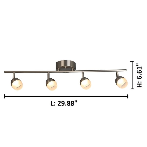Brushed Nickel 4 Light Semi Flush Adjustable Ceiling Fixture 