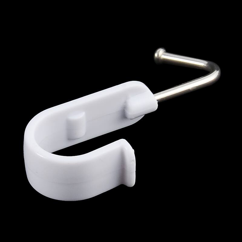 Wardrobe Kitchen Plastic S Shaped Hang Hooks White 19mm Diameter 7pcs - White,Silver Tone - 2.6" x 1.2" x 0.6"(L*W*T)