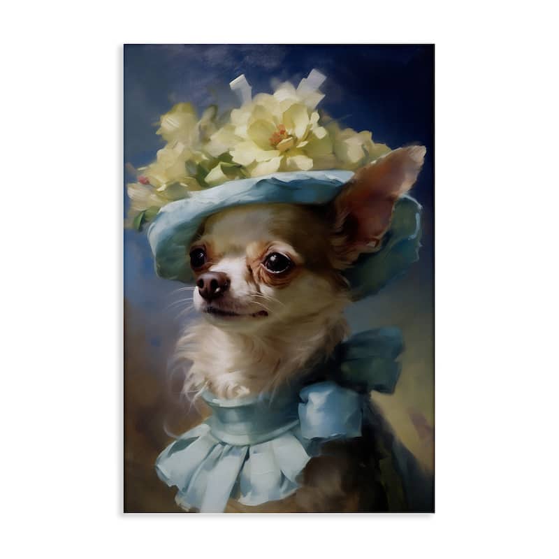 Stupell Dog with Fashionable Hat Canvas Wall Art Design By Wumples - 30 x 45