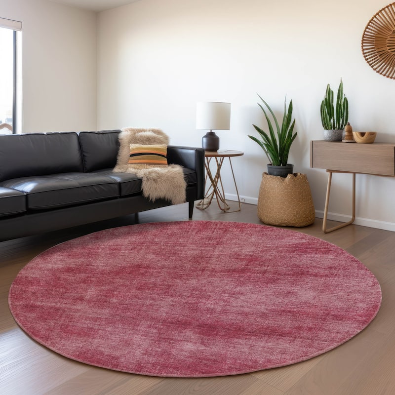 Premium Washable Super Soft Solid Ombre Mayfield Rug - Garnet - 8' x 8'