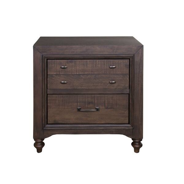 Shop Catawba Hills Peppercorn Distressed 2 Drawer Nightstand Overstock 17433945