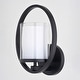 preview thumbnail 8 of 8, Princeton 1 Light Black Transitional Wall Sconce White Glass - 8-in W x 11-in H x 6.5-in D