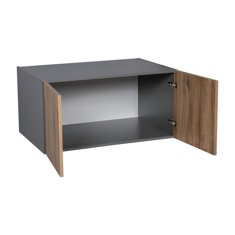 33" x 15" Wall Cabinet-Double Door-Grey - 33 x 15 x 12