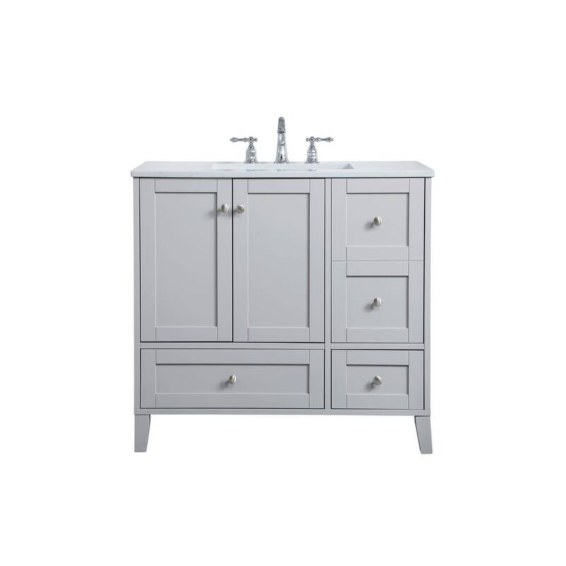 Elegant Lighting Sommerville 36" Free Standing Single Basin Vanity Set - Grey