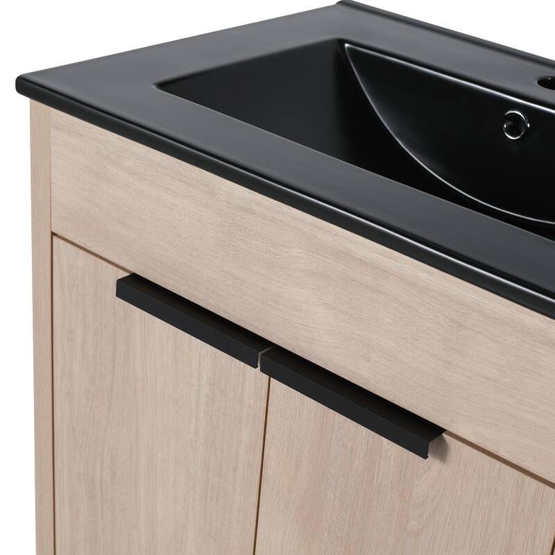 BNK 24/30/36 inch Freestanding Single Sink Bathroom Vanity with Soft Close Door and 1 adjustable shelf
