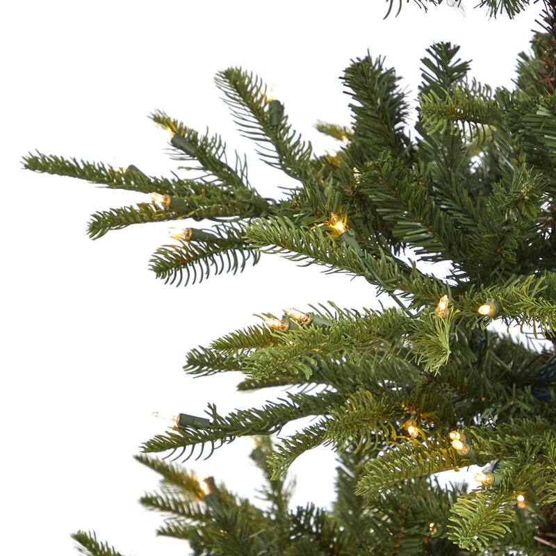 6’ Pre-Lit Washington Spruce Artificial Christmas Tree, Clear LED Lights - 6 Foot