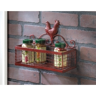 Rooster Roses Wall Rack Measuring Red rooster single wall rack - Bed Bath & Beyond - 35755598