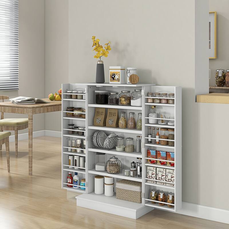 Kitchen Pantry Storage Cabinet w/ 5-tier Shelving