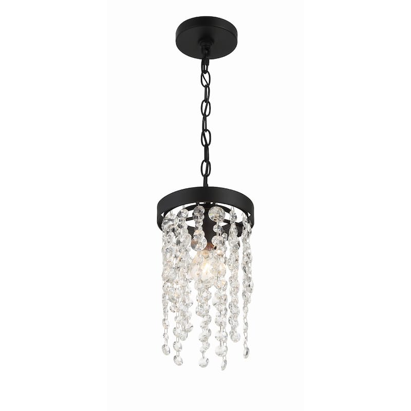 Winham 1 Light Black Forged Pendant - 7"W x 14"H