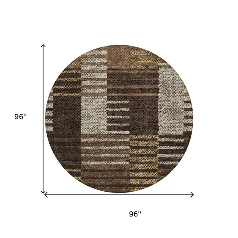 HomeRoots Striped Modern Rectangle Outdoor Rug