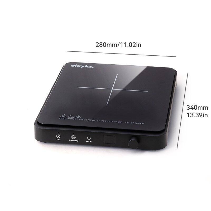 Black Portable Electric Induction Cooktop with Sensor Touch, 9-Level Adjustment, Timer, and LED Display, 1500W