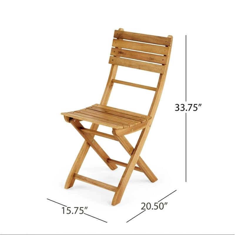 5 Piece Patio Dining Furniture Set Outdoor Acacia Wood Folding Dining Table and Chair Set for 4 People