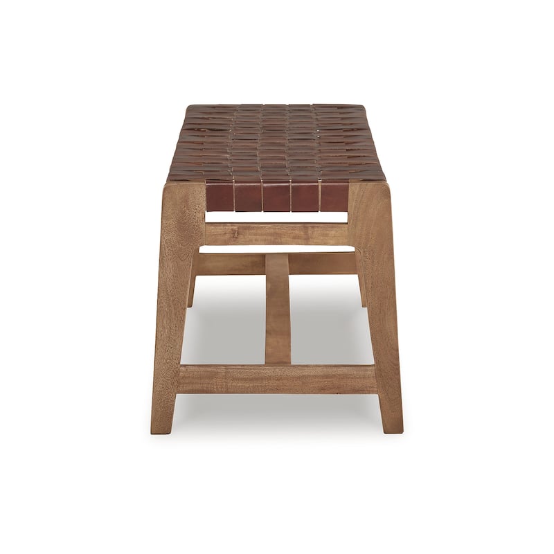 Signature Design by Ashley Lemmund Natural/Brown Accent Bench - 48" W x 15.75" D x 18.13" H