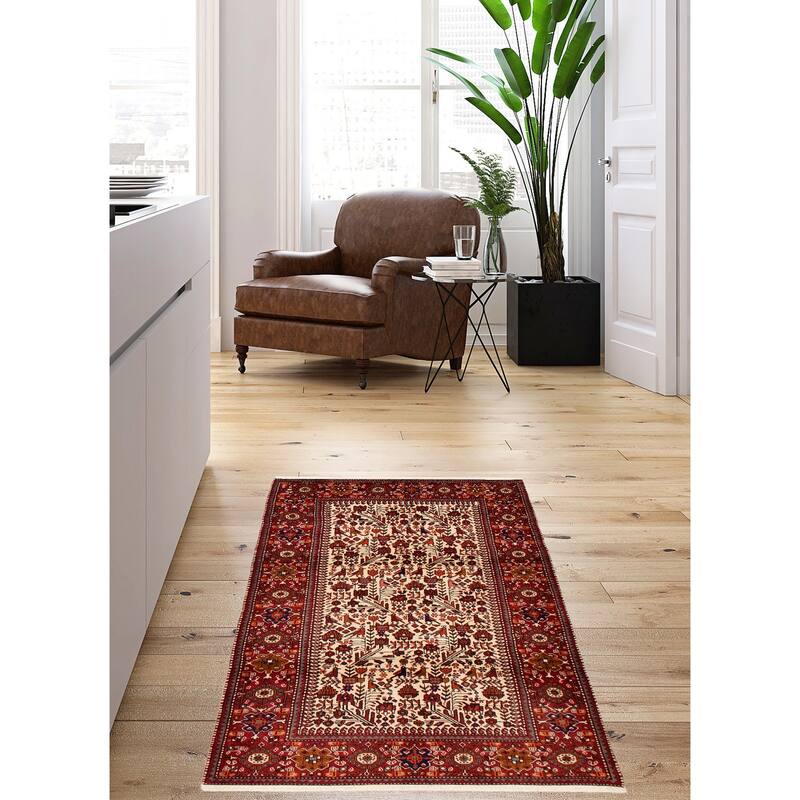 ECARPETGALLERY Hand-knotted Andelz Cream Wool Rug - 5'0 x 9'4