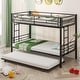 preview thumbnail 52 of 66, VECELO Twin Over Twin Metal Bunk Bed Frame for Kids Teens, Heavy Duty Noise-Free Platform Bed, Storage Space