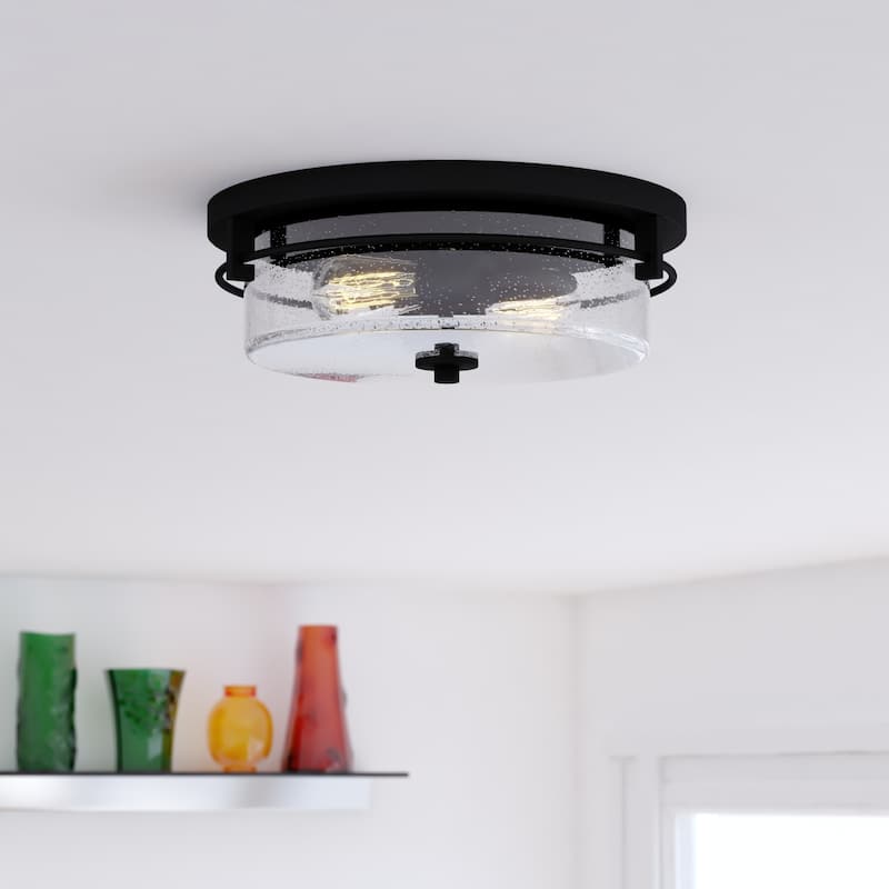 Addison 15-in W Contemporary Flush Mount Ceiling Light Fixture with Clear Glass