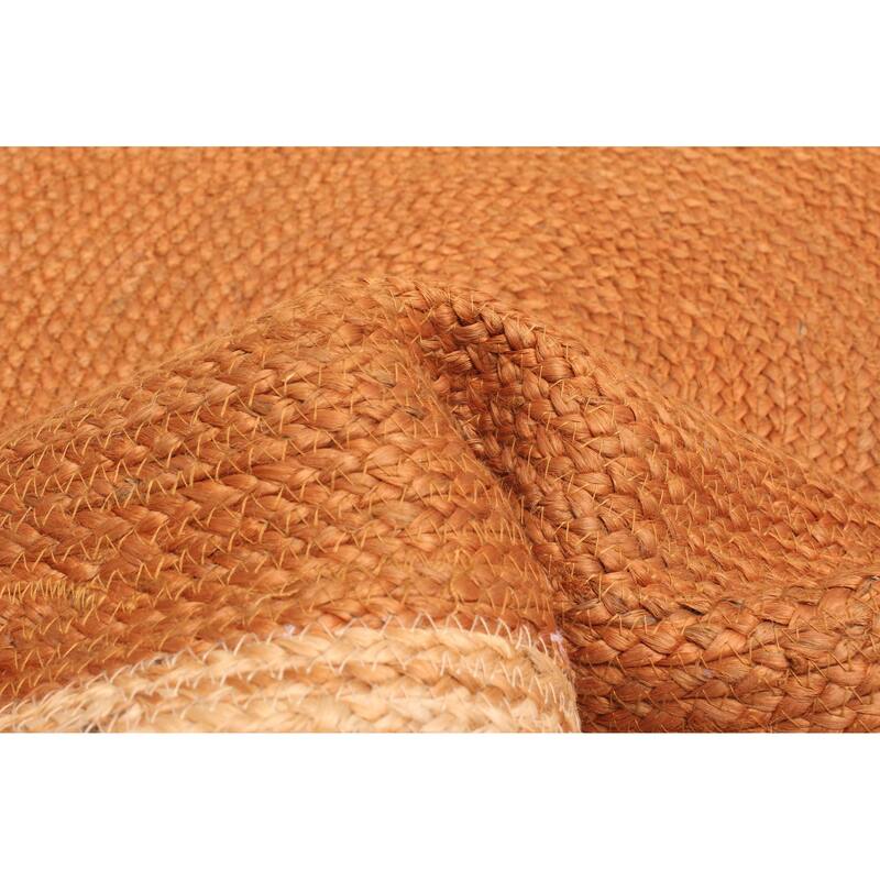 ECARPETGALLERY Braided Weave Palas Denizli Copper Jute Rug - 3'0 x 3'0