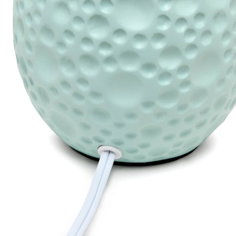 14.17" Textured Tear Drop TableLamp with White Fabric Shade
