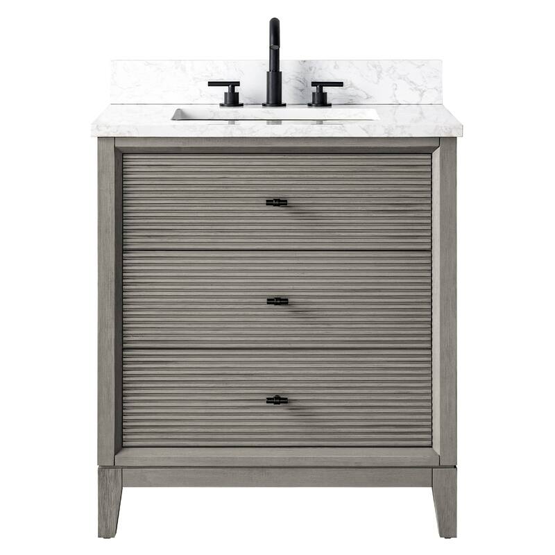 Vanity Art 30" Freestanding Bathroom Vanity with Engineered Marble Top and Sink