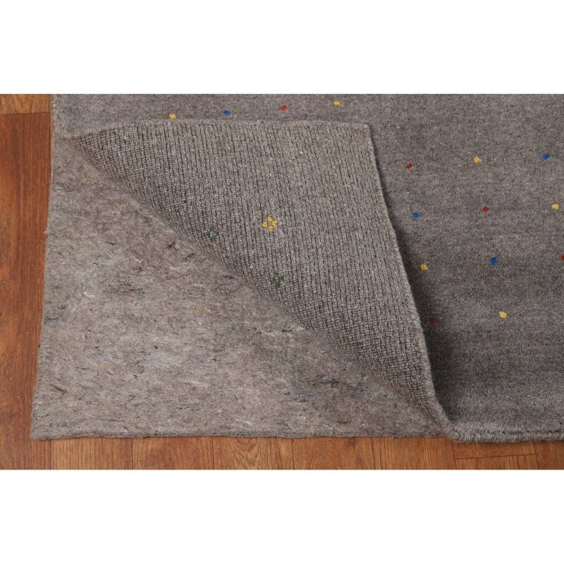 Tribal Gray Gabbeh Oriental Area Rug Handmade Wool Carpet - 8'2" x 9'11"