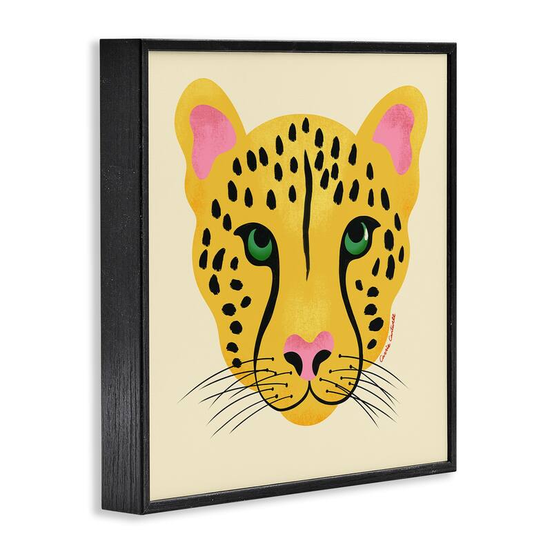 Stupell Modern Wild Cheetah Face Framed Giclee Art Design By Carrie Cantwell