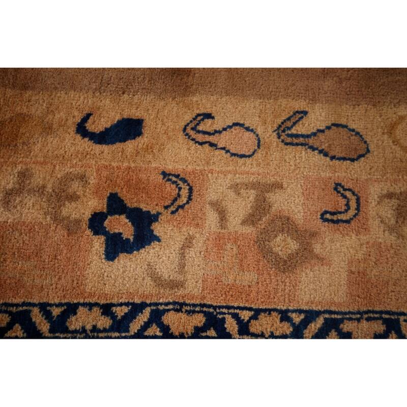 Brown Gabbeh Oriental Area Rug Handmade Wool Carpet - 7'5"x 9'2"