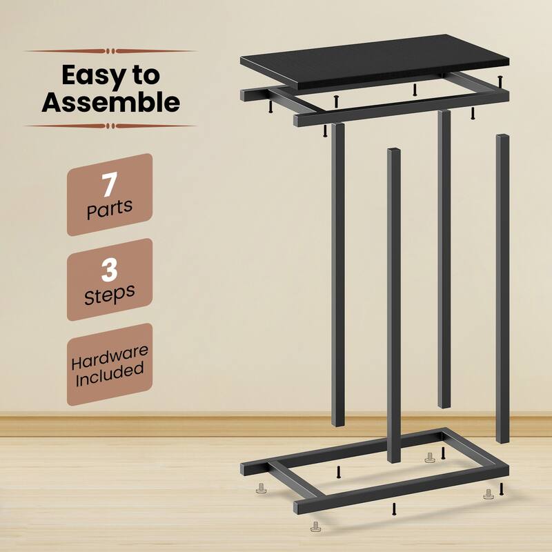 Metal Frame C End Table for Living Room Bedroom or Small Space