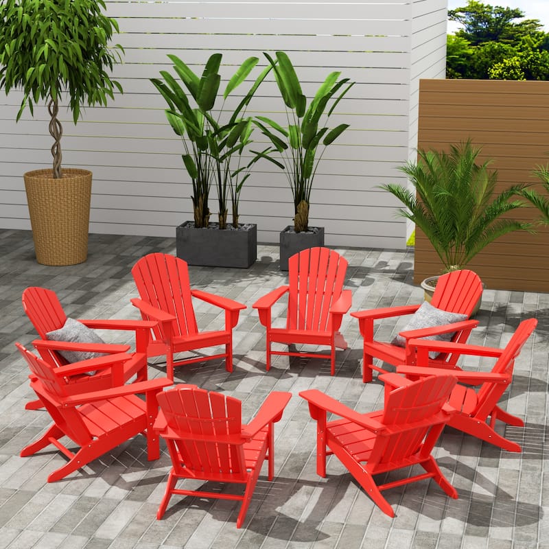 Altura Outdoor Eco-Friendly All Weather Poly Adirondack Chair (Set of 8) - Red