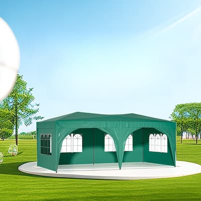 Outdoor Party Tent with 6 Removable Sidewalls Canopy Patio Wedding Gazebo 10x20ft