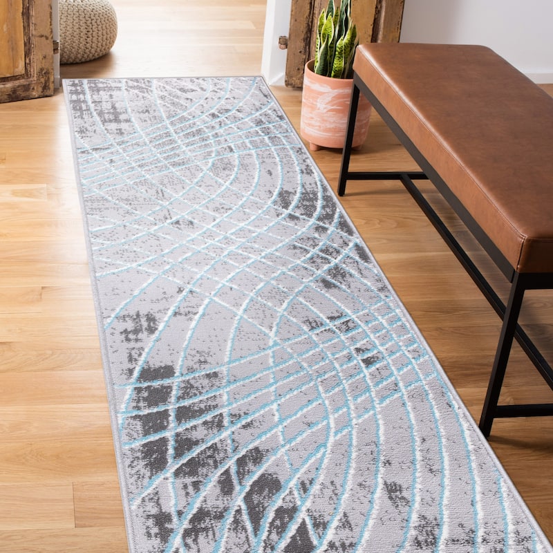 World Rug Gallery Modern Geometric Stripes Area Rug