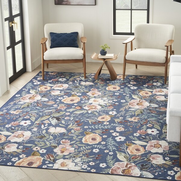 Nudaz Power Loomed Floral Non Skid Area Rug By HomeRoots - 8' x 10