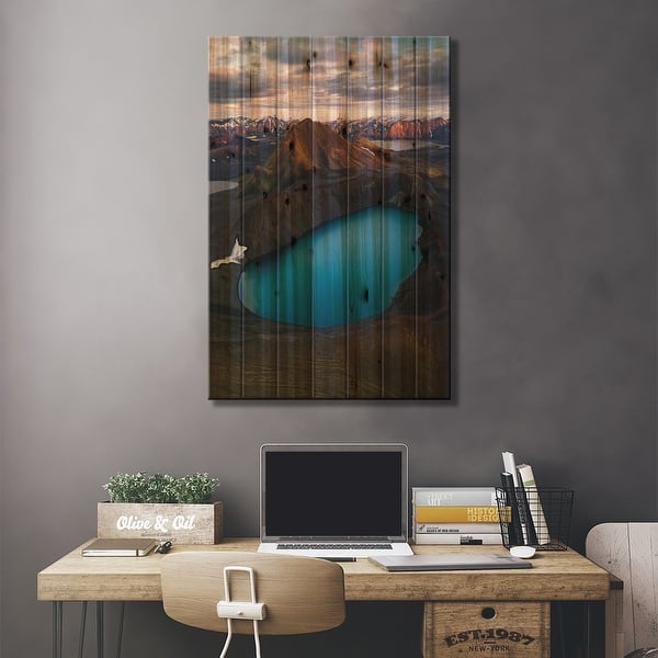 A Blue Highland Lagoon In Iceland Print On Wood by Daniel Gastager ...