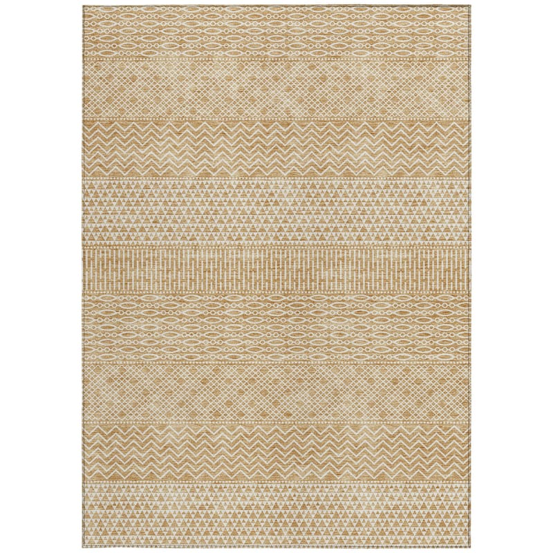 HomeRoots Chevron Modern Rectangle Outdoor Rug