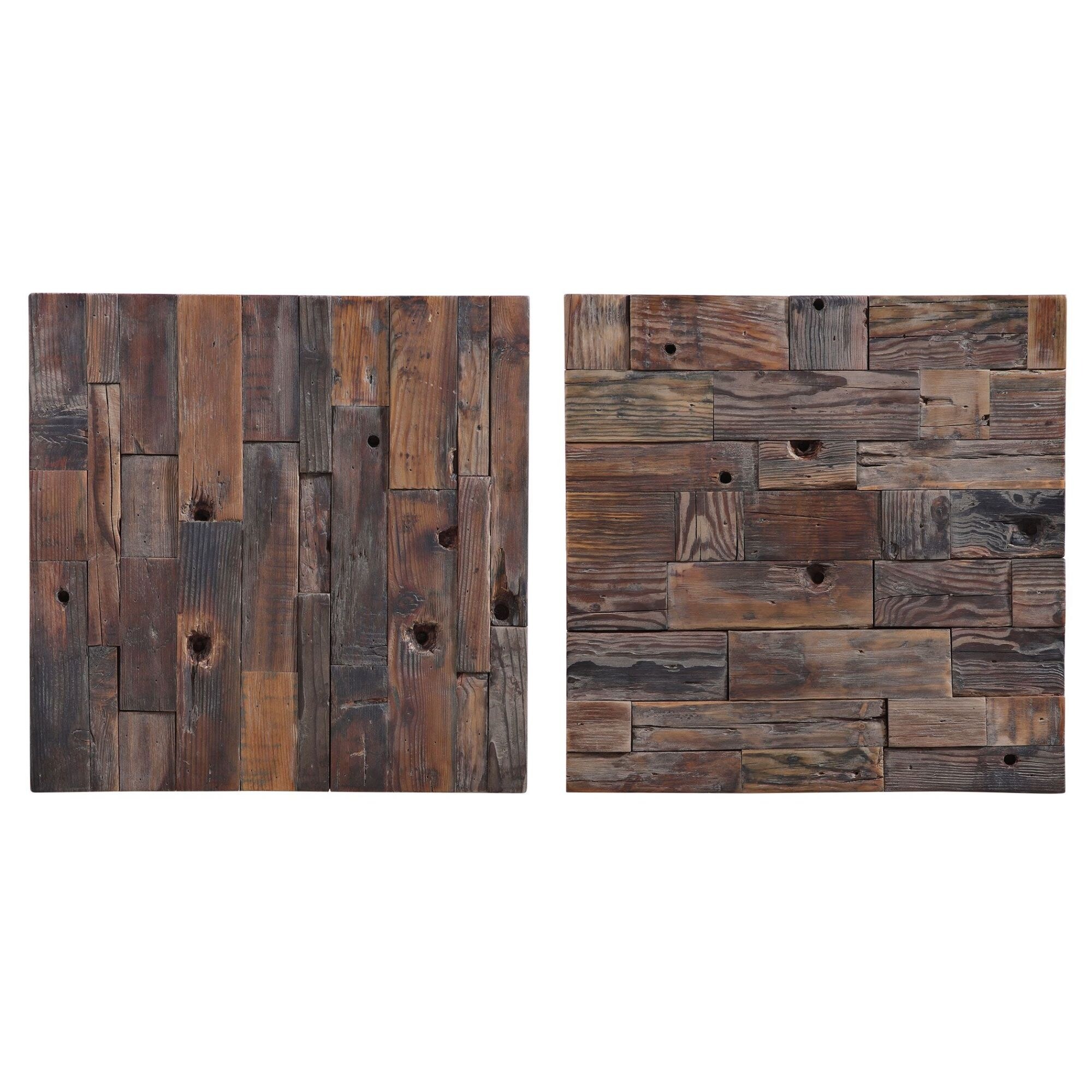 Shop Uttermost 04239 Astern Set Of 2 20 Square Reclaimed Boat Wood Dark Wood Overstock 31485000