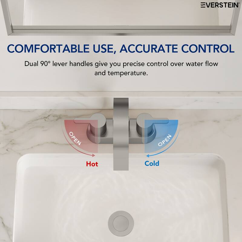 Double Handles 4 inche Centerset Bathroom Sink Faucet