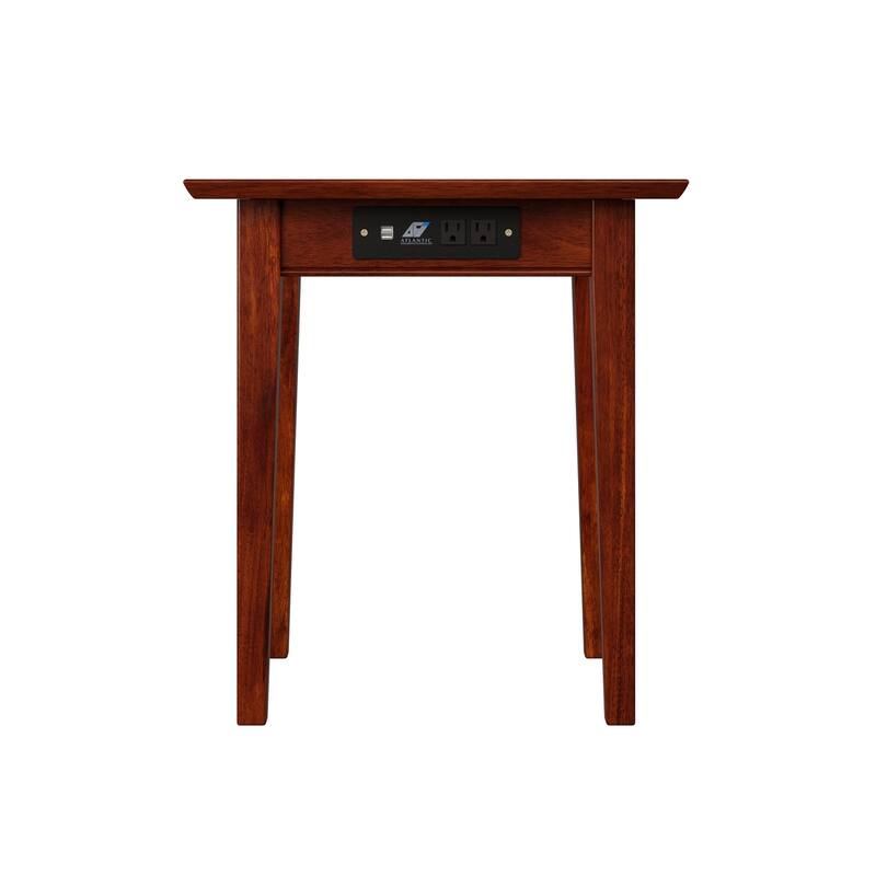 AFI Shaker End Table with Charger in Walnut