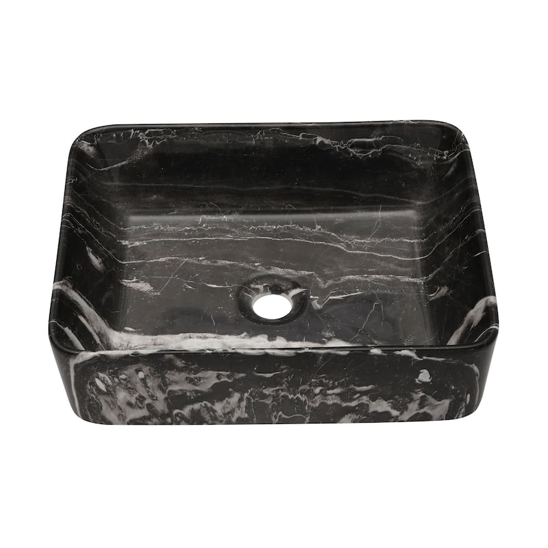 19"x15" Modern Marble Rectangle Vessel Bathroom Sink