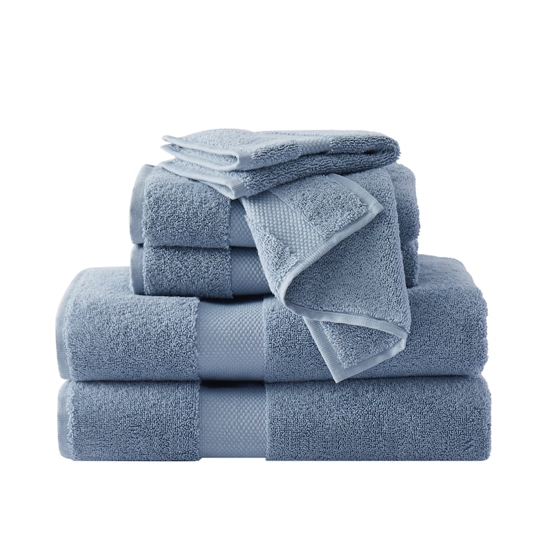 Brooklyn Loom Solid Turkish Cotton 6 Piece Towel Set - Blue