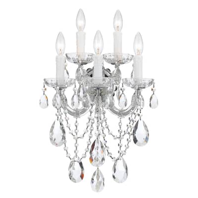 Maria Theresa 5 Light Swarovski Strass Crystal Chrome Sconce - 13.5'' W x 22.5'' H x 9'' D