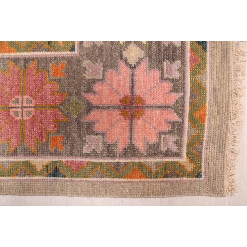 ECARPETGALLERY Hand-knotted Modern Oushak Light Grey Wool Rug - 7'11 x 9'10