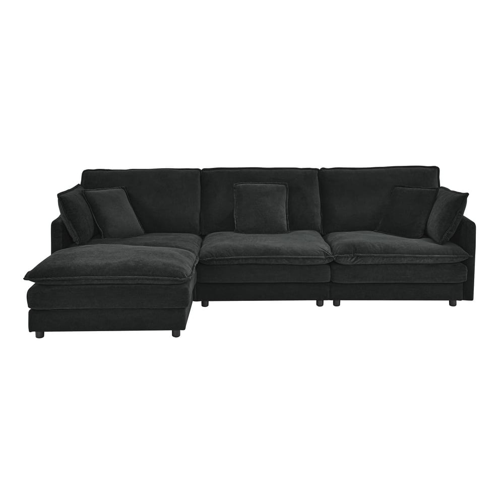 Oversize 4 Seater L Shaped Sectional Sofa Couch with Ottoman