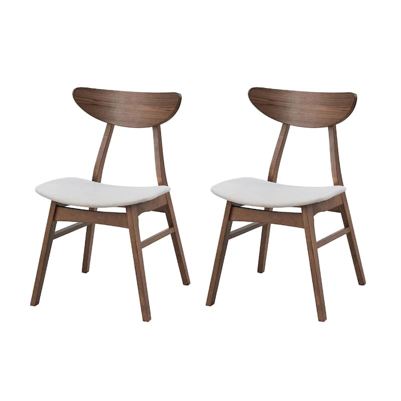 2-Piece Dining Chair Set, Comfortable Polyester Upholstered Wooden Chairs for Kitchen or Restaurant