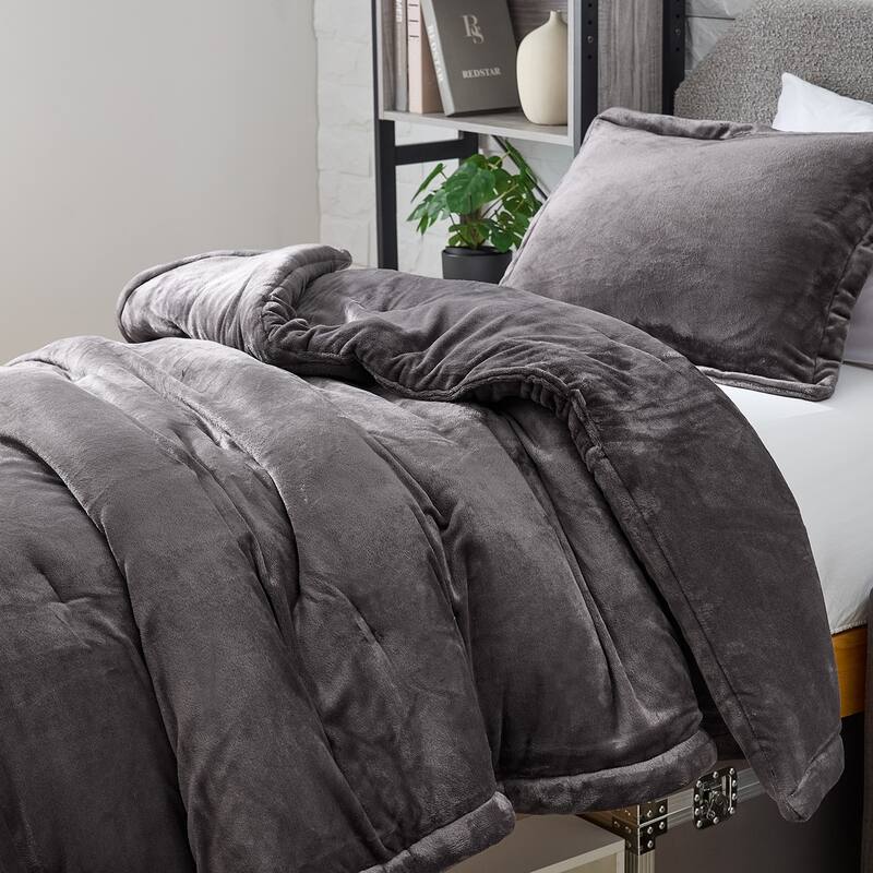 Touchy Feely - Coma Inducer® Oversized Comforter Set - Dark Core Gray