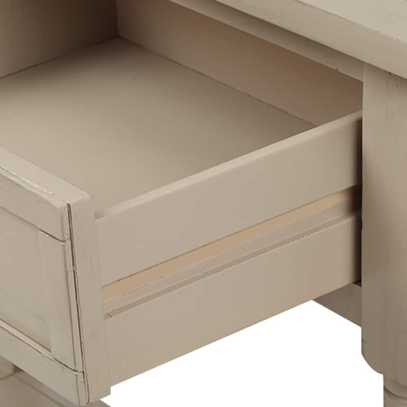 Modern Console Table with Two Drawers and Bottom Shelf