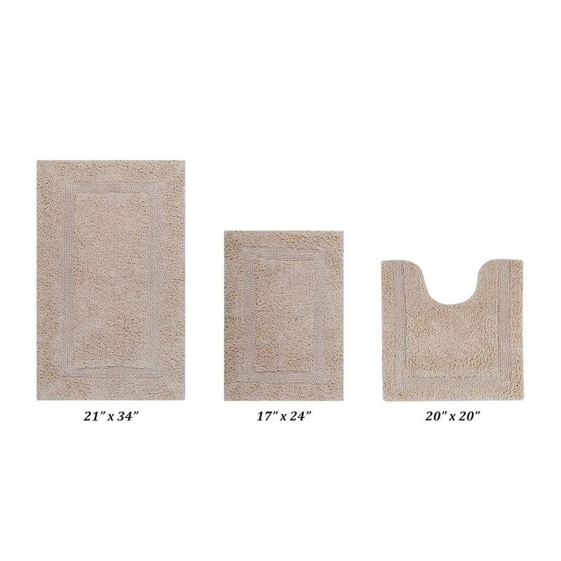 Better Trends Bath Rugs 100% Cotton Reversible Highly Water Absorbent Bathroom Rug for Shower, Sink, Bath Mats - Lux Collection